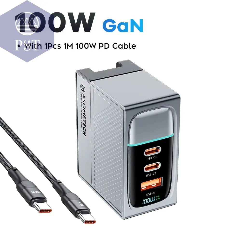 Asome Tech 100W Gan Ladegerät Qc 4,0 Pd 67W 65W Pps Display Tragbares Multi Usb Typ C Schnell Ladegerät Für Laptop Tablet Iphone Samsung PST PS Tradings PST PS Tradings 100W-Gan-With-Cable-Au-Plug PST PS Tradings Asome Tech 100W Gan Ladegerät Qc 4,0 Pd 67W 65W Pps Display Tragbares Multi Usb Typ C Schnell Ladegerät Für Laptop Tablet Iphone Samsung
