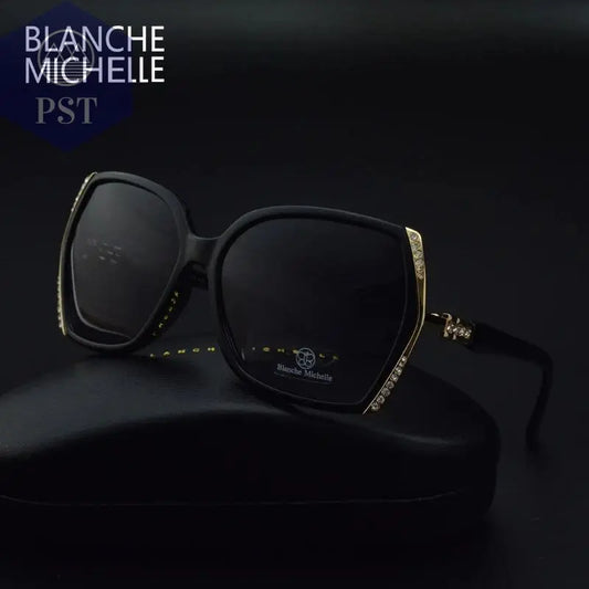 Blanche Michelle High Quality Oversized Polarized Sunglasses Women UV400 oculos de sol Gradient Driving Sun Glasses With Box PST PS Tradings