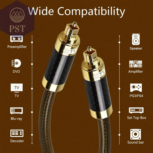 Emk optisches kabel toslink audio kabel spdif faser kabel 1m 3m 5m kohle faser schale für spearker sound bar tv toslink spdif kabel PST PS Tradings