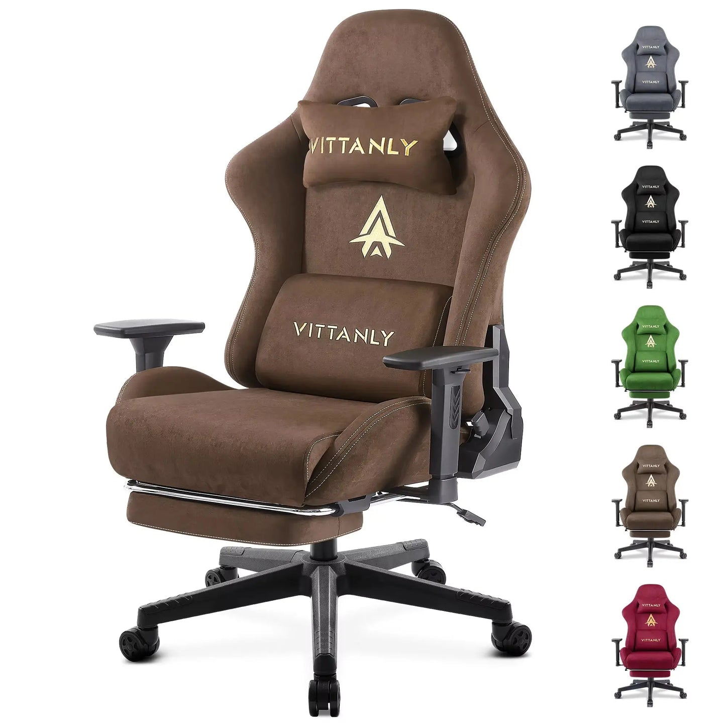 Gaming Stuhl Atmungsaktive Faux Wildleder Büro Stuhl Mit Fußstütze Stuhl Kopfstütze Ergonomischer Spiele Computer Stuhl Office Chair PS Tradings