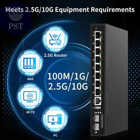 HORACO 2.5Gb 8-Port PoE Switch mit 10G SFP+ PST PS Tradings Netzwerkswitch PST PS Tradings PST PS Tradings HORACO 2.5Gb 8-Port PoE Switch mit 10G SFP+ Netzwerkswitch