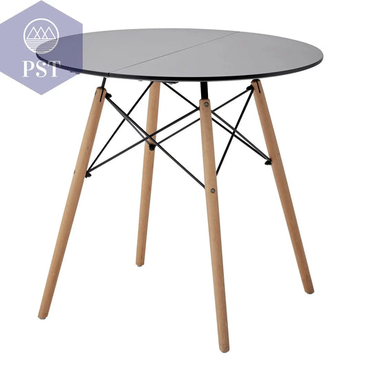 Scandinavian Round Dining Table - 80CM Space-Saver PST PS Tradings PST PS Tradings Black-GERMANY PST PS Tradings Scandinavian Round Dining Table - 80CM Space-Saver