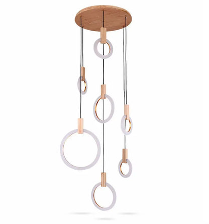 Hanging Rings Wooden LED Ceiling Light       PST PS Tradings