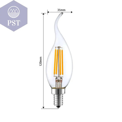 10pcs LED Bulb E14 4W/6W Dimmable Edison Retro Filament Candle Light AC220V C35 Warm/Cold White 360 Degree Energy Saving Lamp       PST PS Tradings