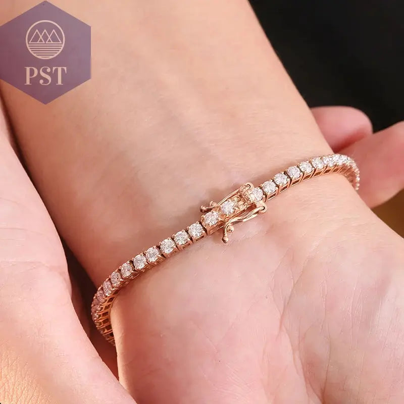 14k Gelbgold Moissanit Armband PST PS Tradings Armband PST PS Tradings  PST PS Tradings 14k Gelbgold Moissanit Armband Armband