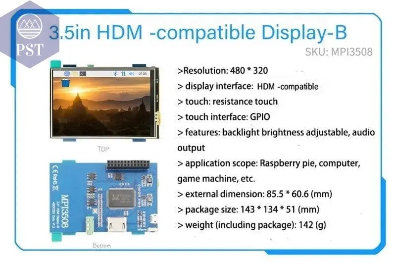  2.4/2.8/3.2/3.5/5/7/10.1 inch touch LCD Display Module Support for Raspberry Pi 3B+ 4 B       PST PS Tradings