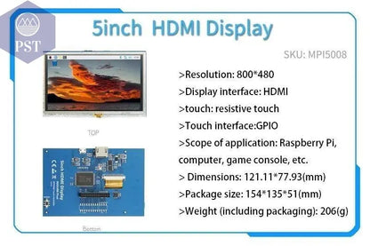  2.4/2.8/3.2/3.5/5/7/10.1 inch touch LCD Display Module Support for Raspberry Pi 3B+ 4 B       PST PS Tradings