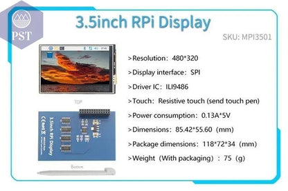  2.4/2.8/3.2/3.5/5/7/10.1 inch touch LCD Display Module Support for Raspberry Pi 3B+ 4 B       PST PS Tradings