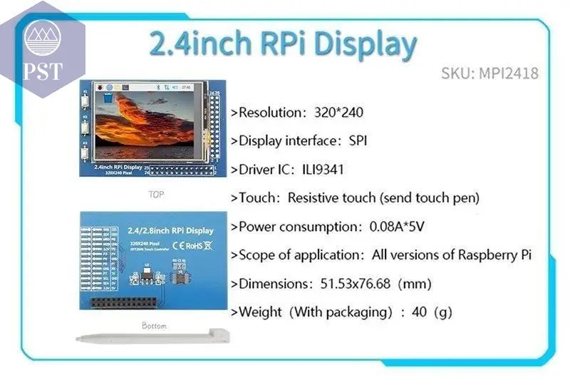  2.4/2.8/3.2/3.5/5/7/10.1 inch touch LCD Display Module Support for Raspberry Pi 3B+ 4 B       PST PS Tradings