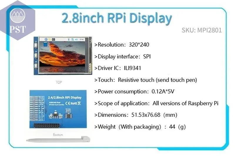  2.4/2.8/3.2/3.5/5/7/10.1 inch touch LCD Display Module Support for Raspberry Pi 3B+ 4 B       PST PS Tradings
