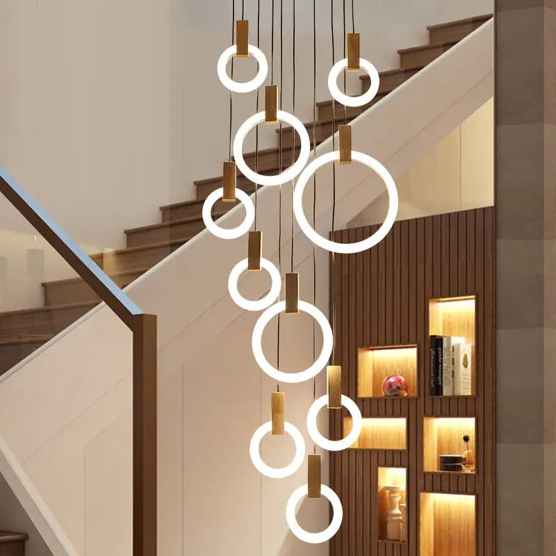 Hanging Rings Wooden LED Ceiling Light       PST PS Tradings