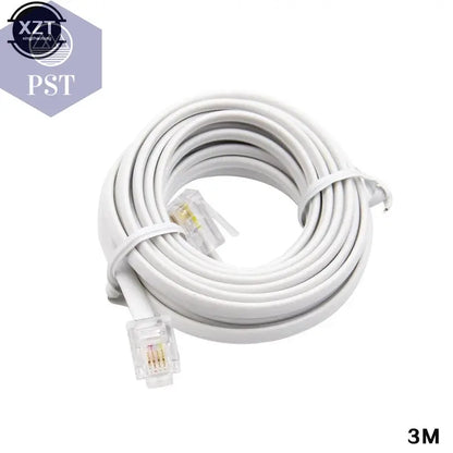 30M/15M/12M/9M/6M/3M RJ11 6P4C Telephone Extension Cable Connector HOT SALE       PST PS Tradings