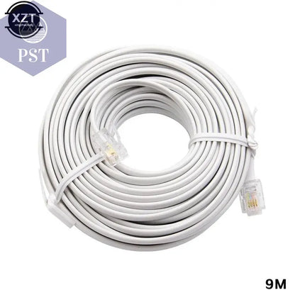 30M/15M/12M/9M/6M/3M RJ11 6P4C Telephone Extension Cable Connector HOT SALE       PST PS Tradings
