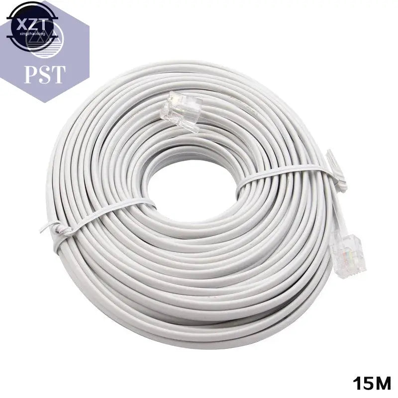 30M/15M/12M/9M/6M/3M RJ11 6P4C Telephone Extension Cable Connector HOT SALE       PST PS Tradings
