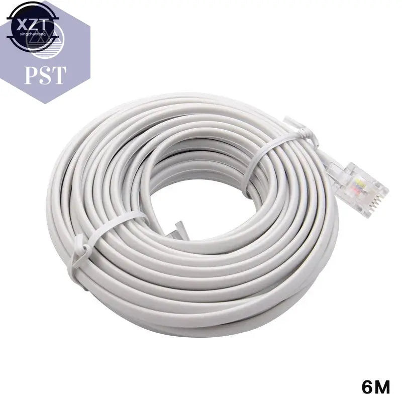 30M/15M/12M/9M/6M/3M RJ11 6P4C Telephone Extension Cable Connector HOT SALE       PST PS Tradings