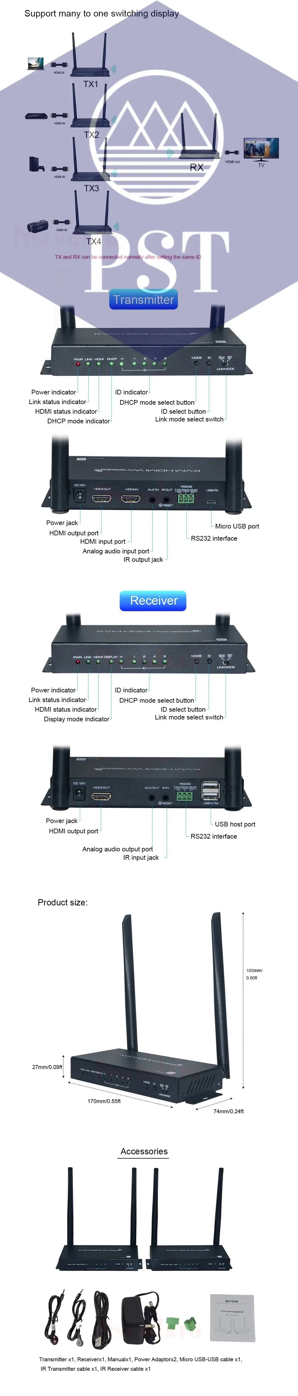 4K Switch Wireless HDMI Video Receiver PST PS Tradings  