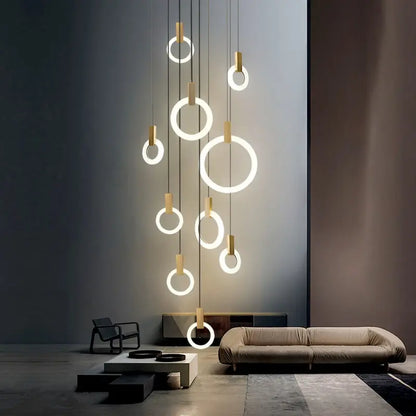 Hanging Rings Wooden LED Ceiling Light       PST PS Tradings