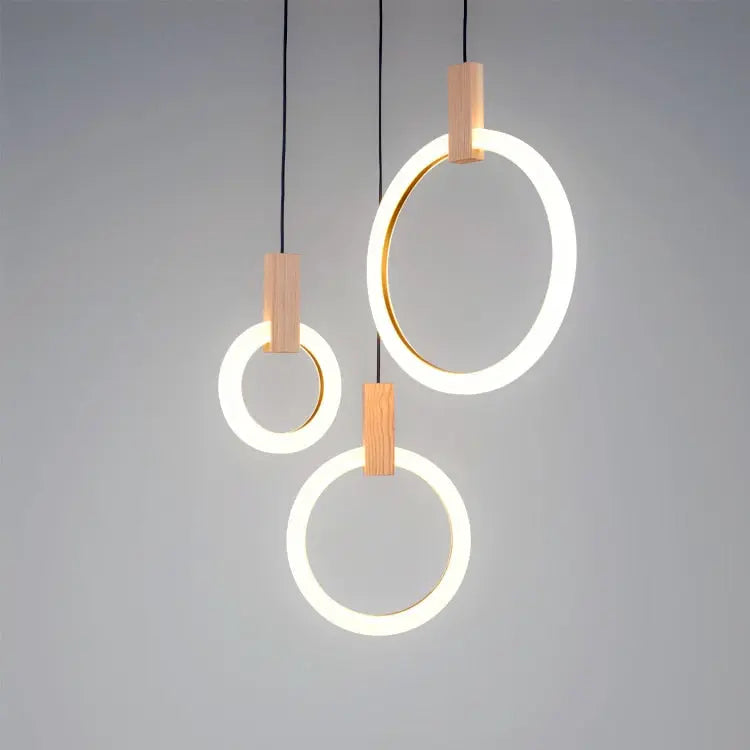 Hanging Rings Wooden LED Ceiling Light       PST PS Tradings