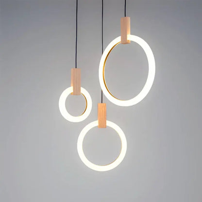 Hanging Rings Wooden LED Ceiling Light       PST PS Tradings