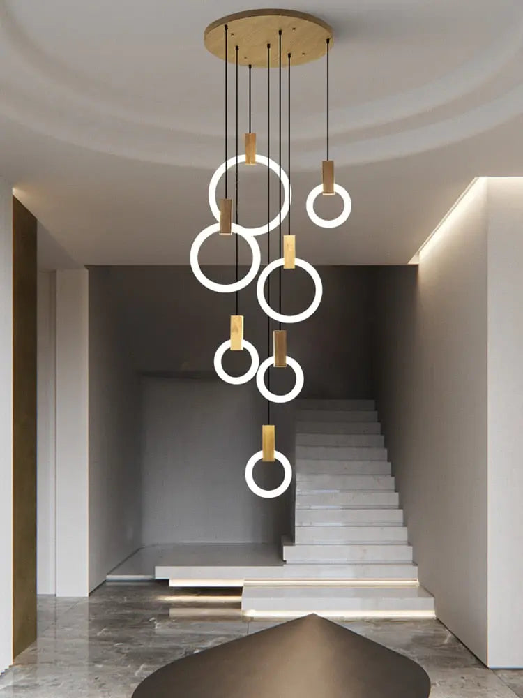 Hanging Rings Wooden LED Ceiling Light       PST PS Tradings