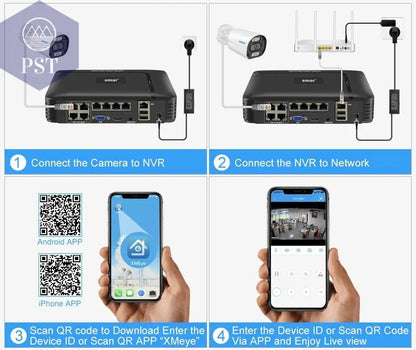 8MP Security Camera System 4K POE NVR Video Surveillance Kit  5MP 4MP Audio Ai Face Detect Color Night Vision IP CCTV Camera Set - Property & Safety Tradings