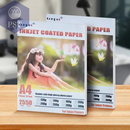 A4 Double Side High Glossy Inkjet Coated Paper For Use In Making Menu Cover Brochures Photo Picture 25sheets 8.3inch*11.7inch - PST PS Tradings