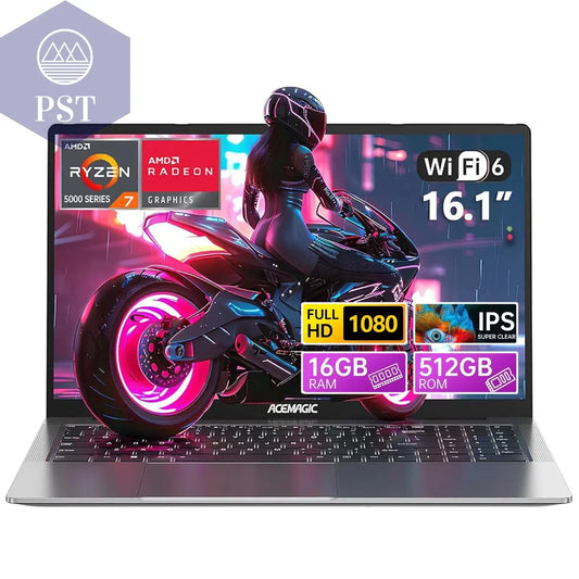ACEMAGIC Ax16Pro Gaming Laptop 16,1" IPS FHD AMD Ryzen ™ 7 5700U Notebook 16 GB DDR4 + 512 GB PCI-E 53,58 Wh Windows 11 Gaming PC Laptops Mobile Computer PST PS Tradings  PST PS Tradings 16G-512G-Ssd-193_11375124010_2504-Amd-Ryzen-7-5825 PST PS Tradings