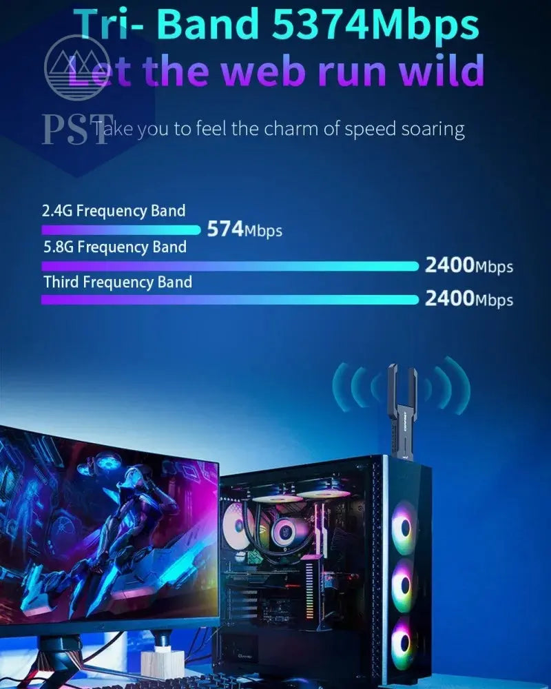 AX5400 USB WLAN Adapter für Gaming WiFi USB Stick PST PS Tradings Adapter PST PS Tradings  PST PS Tradings AX5400 USB WLAN Adapter für Gaming WiFi USB Stick Adapter