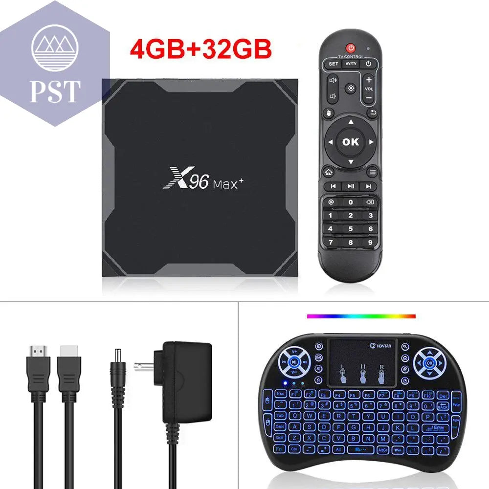 Android 9.0 Amlogic Quad Core 4K TV Box      Belgium-X96-MAX-4G32G-I8-Bac PST PS Tradings