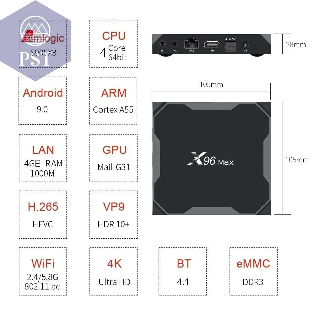 Android 9.0 Amlogic Quad Core 4K TV Box       PST PS Tradings