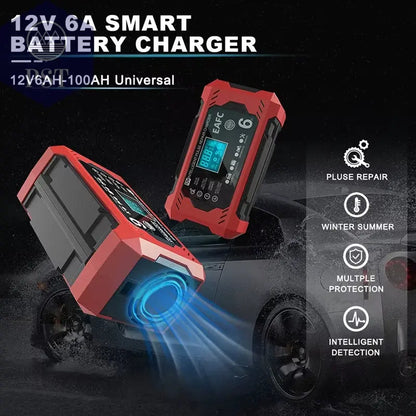 Autobatterie-Ladegerät 6A 12V Auto Und Motorrad Batterie Ladegerät Blei-Säure-Batterie Smart Reparatur Lcd-Display PST PS Tradings  PST PS Tradings  PST PS Tradings Autobatterie-Ladegerät 6A 12V Auto Und Motorrad Batterie Ladegerät Blei-Säure-Batterie Smart Reparatur Lcd-Display