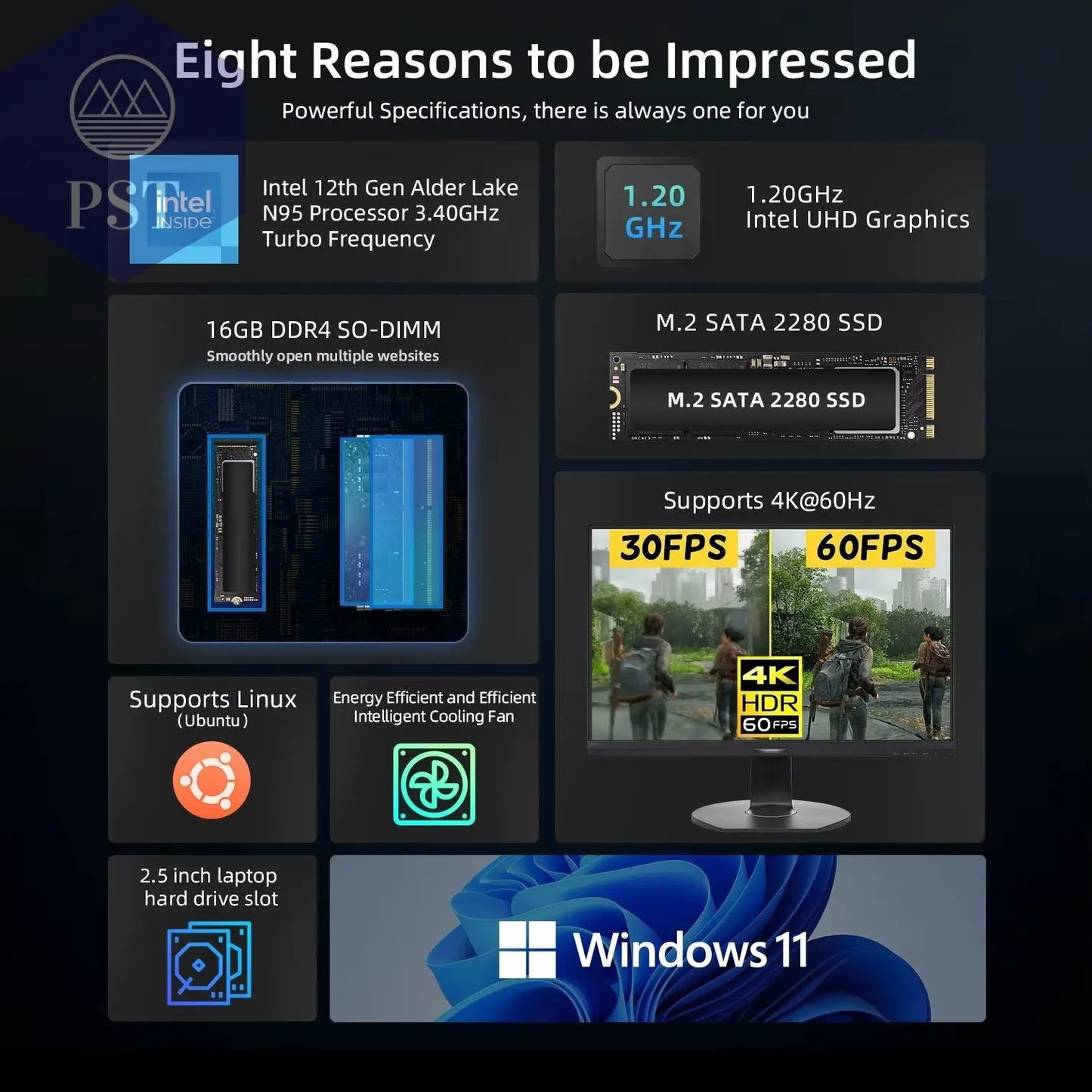 B4 Mini PC Windows 11 PC Intel N95 16GB DDR4 512GB SSD 4 Cores 4K 60HZ Linux Intel UHD Graphics HDMI M.2 SATA 2280 USB PST PS Tradings Computers PST PS Tradings  PST PS Tradings B4 Mini PC Windows 11 PC Intel N95 16GB DDR4 512GB SSD 4 Cores 4K 60HZ Linux Intel UHD Graphics HDMI M.2 SATA 2280 USB Computers