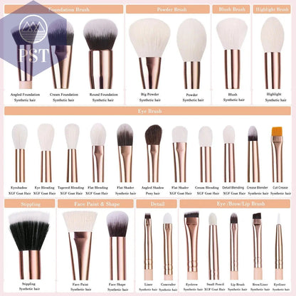 BEILI Pink Makeup Brushes High Quality Powder Foundation Blush Eyeshadow Make Up Brush Set  Natural Hair косметика - PST PS Tradings
