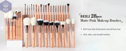BEILI Pink Makeup Brushes High Quality Powder Foundation Blush Eyeshadow Make Up Brush Set  Natural Hair косметика - PST PS Tradings