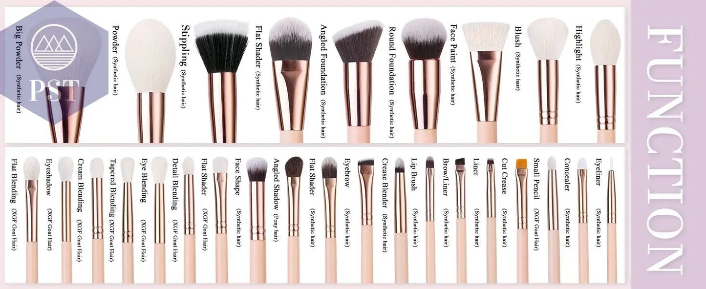 BEILI Pink Makeup Brushes High Quality Powder Foundation Blush Eyeshadow Make Up Brush Set  Natural Hair косметика - PST PS Tradings