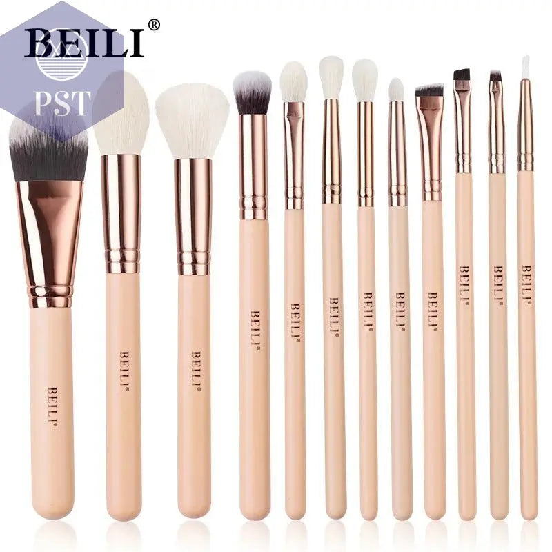 BEILI Pink Makeup Brushes High Quality Powder Foundation Blush Eyeshadow Make Up Brush Set  Natural Hair косметика - PST PS Tradings