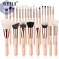 BEILI Pink Makeup Brushes High Quality Powder Foundation Blush Eyeshadow Make Up Brush Set  Natural Hair косметика - PST PS Tradings