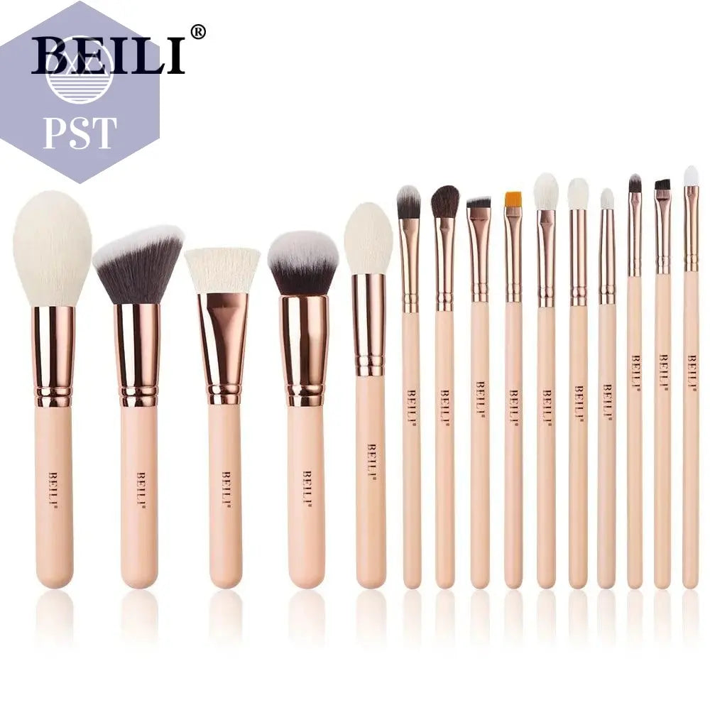 BEILI Pink Makeup Brushes High Quality Powder Foundation Blush Eyeshadow Make Up Brush Set  Natural Hair косметика - PST PS Tradings