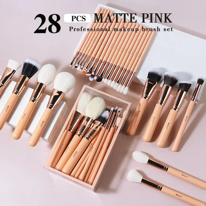 BEILI Pink Makeup Brushes High Quality Powder Foundation Blush Eyeshadow Make Up Brush Set  Natural Hair косметика - PST PS Tradings
