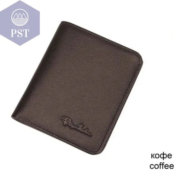 BISON DENIM Men Wallets Black Genuine Leather Purse For Men Business Card Holder Men's Wallet Mini N4429 - PST PS Tradings