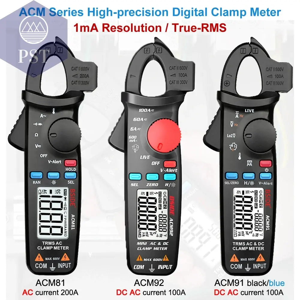 BSIDE Digital Clamp Meter 1mA High-Precision Ammeter Pliers True RMS DC AC Current Car Repair Electrical Temp Tester Multimeter       PST PS Tradings