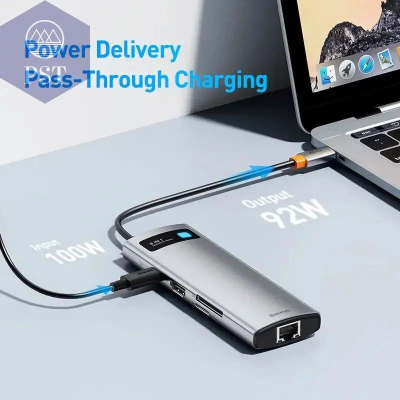 Baseus 4K USB C Hub mit Ethernet 100W Adapter PST PS Tradings  PST PS Tradings  PST PS Tradings