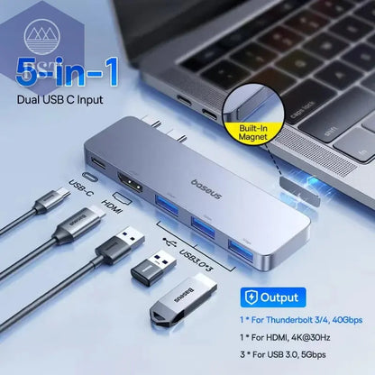 Baseus 6-Port USB-C Hub mit 4K HDMI PST PS Tradings  PST PS Tradings 5-IN-1-USB-with-HDMI-CHINA PST PS Tradings