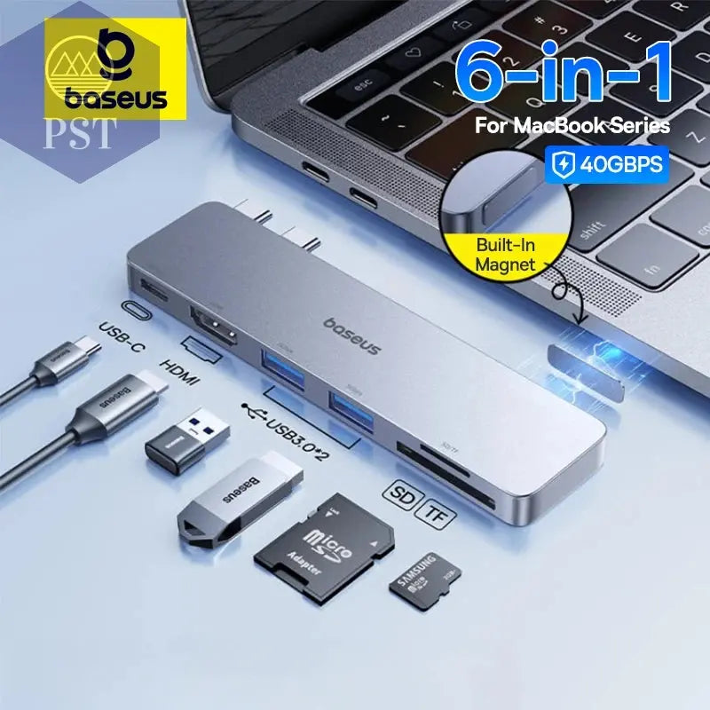 Baseus 6-Port USB-C Hub mit 4K HDMI PST PS Tradings  PST PS Tradings  PST PS Tradings