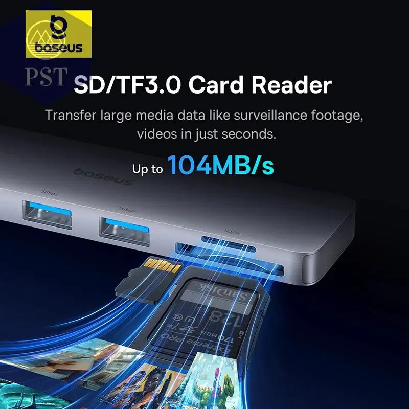 Baseus 6-Port USB-C Hub mit 4K HDMI PST PS Tradings  PST PS Tradings  PST PS Tradings