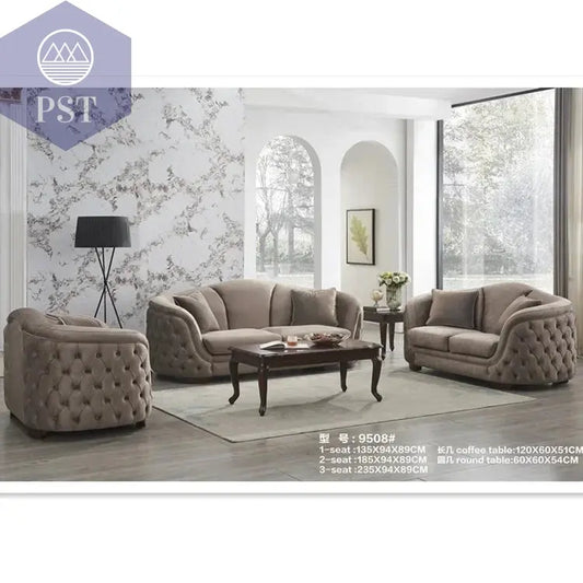 Bequemes Dunkelgraues Samtsofa Wohnzimmerset PST PS Tradings  PST PS Tradings  PST PS Tradings