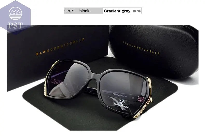 Blanche Michelle High Quality Oversized Polarized Sunglasses Women UV400 oculos de sol Gradient Driving Sun Glasses With Box       PST PS Tradings
