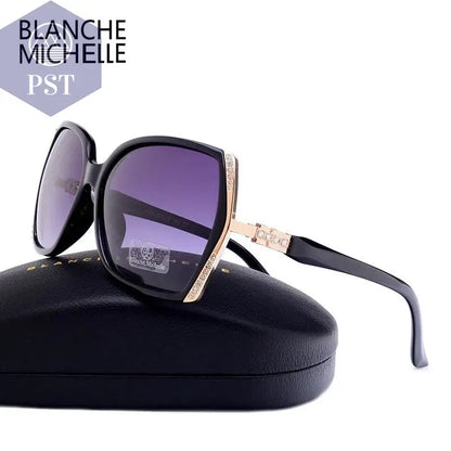 Blanche Michelle High Quality Oversized Polarized Sunglasses Women UV400 oculos de sol Gradient Driving Sun Glasses With Box       PST PS Tradings