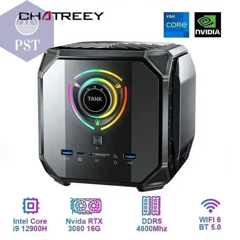 Chatreey TANK Mini PC Intel i9 Nvidia 3080 PST PS Tradings Computers PST PS Tradings I7-12700H-3070-16G-64G-RAM-2TB-SSD-EU PST PS Tradings Chatreey TANK Mini PC Intel i9 Nvidia 3080 Computers