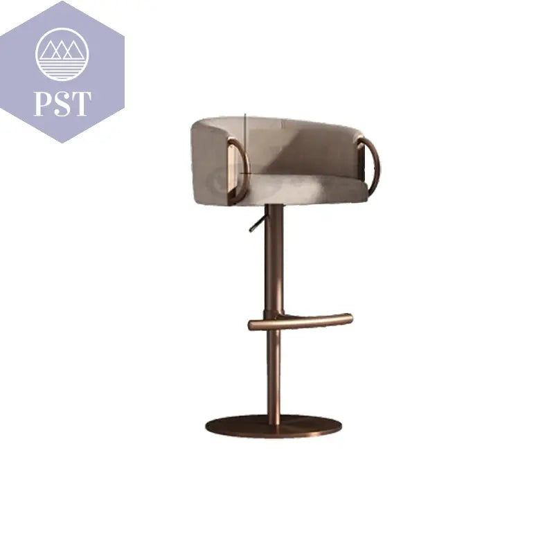Coffee Shop Steel Bar Chair Luxury Gold Round Leather Modern Nordic Stools Kitchen Swivel Design Sgabello Cucina Alto Furniture       PST PS Tradings